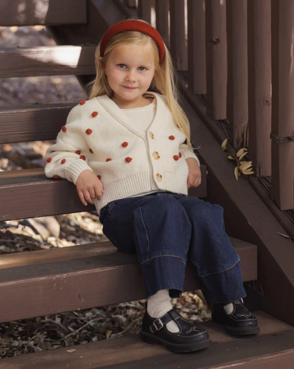 BOXY CROP CARDIGAN (RUBY BOBBLE)
