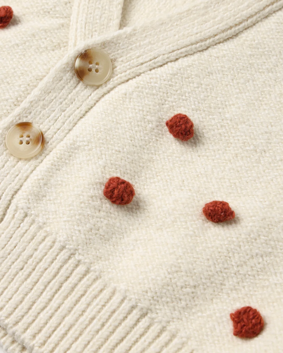 BOXY CROP CARDIGAN (RUBY BOBBLE)