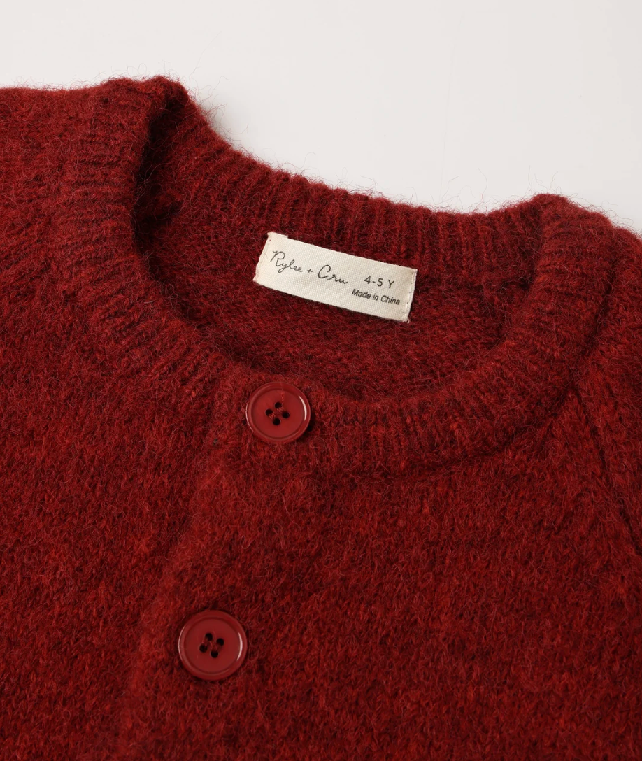 FUZZY CARDIGAN (RUBY)