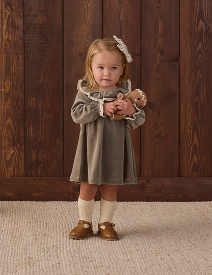 VELOUR BABY DRESS (SPRUCE)