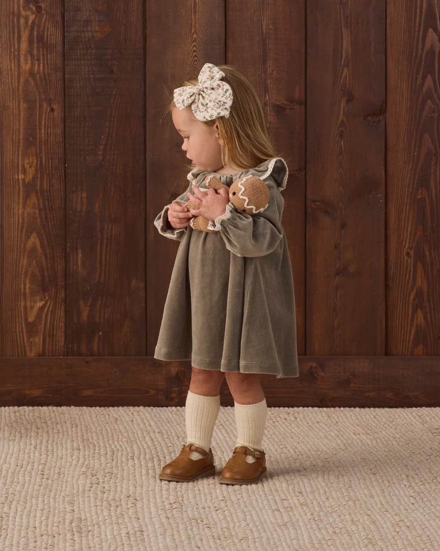 VELOUR BABY DRESS (SPRUCE)