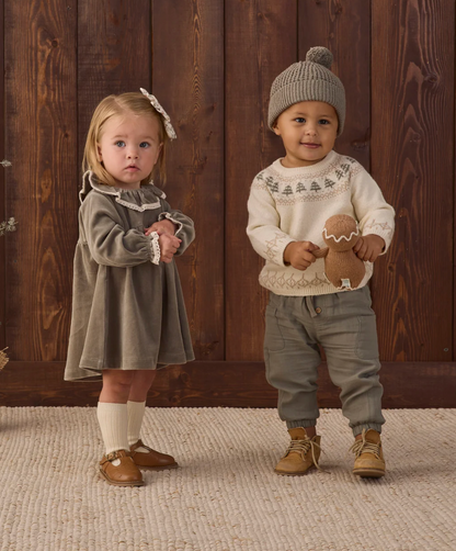 VELOUR BABY DRESS (SPRUCE)