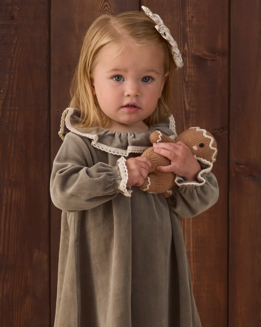 VELOUR BABY DRESS (SPRUCE)