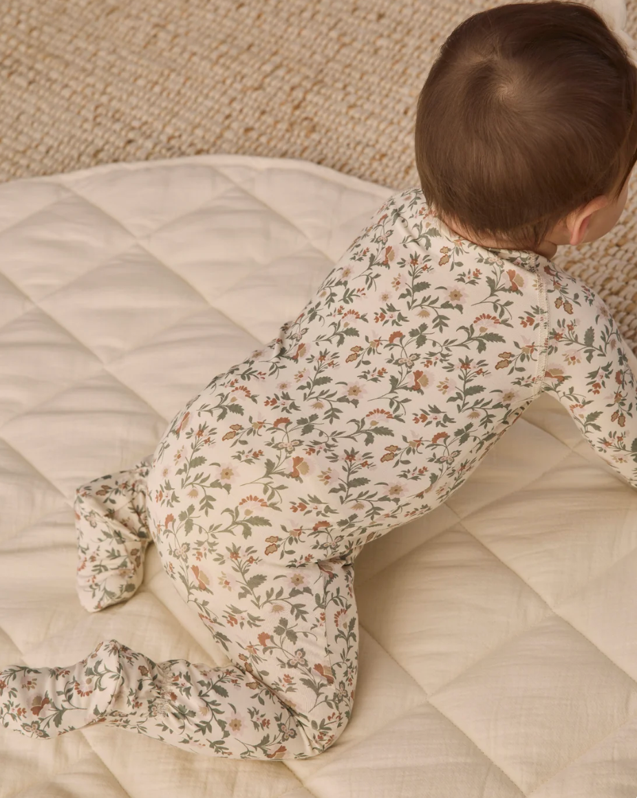 BAMBOO ZIP FOOTIE (HOLIDAY FLORAL)