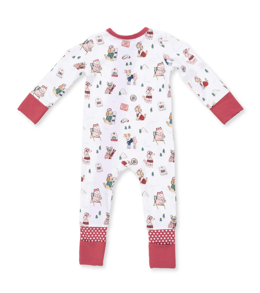 Winter Sports Dogs Pink - Convertible Romper