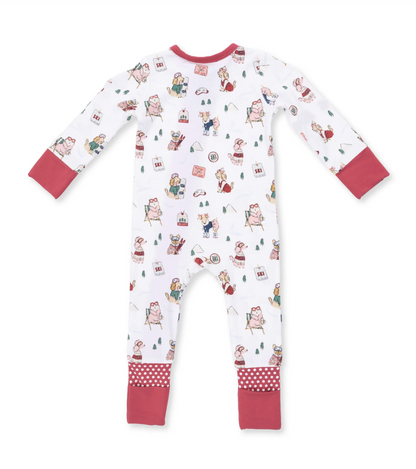 Winter Sports Dogs Pink - Convertible Romper