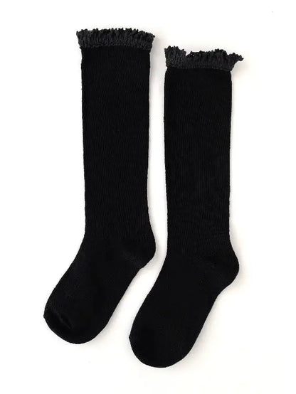 Lace Top Knee Highs - BLACK