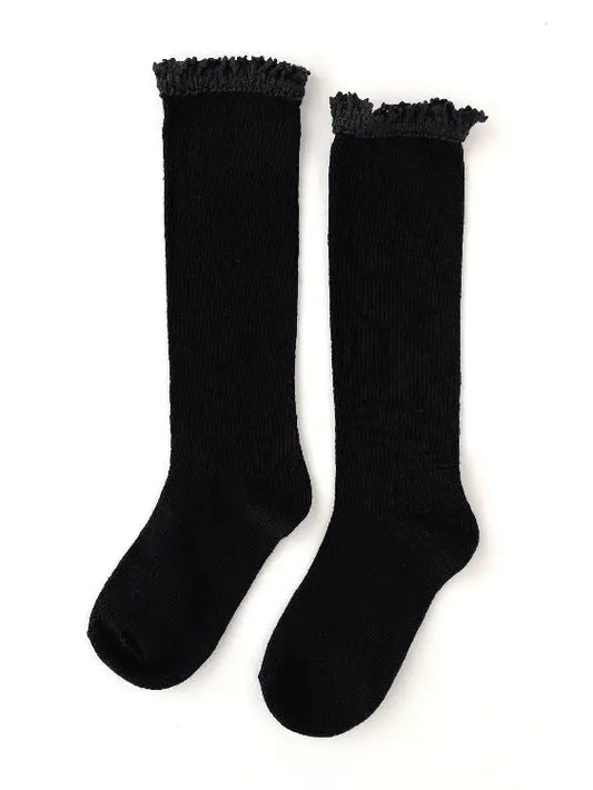 Lace Top Knee Highs - BLACK
