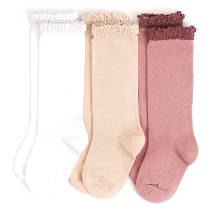 Lace Top Knee High Socks (3-Pack)