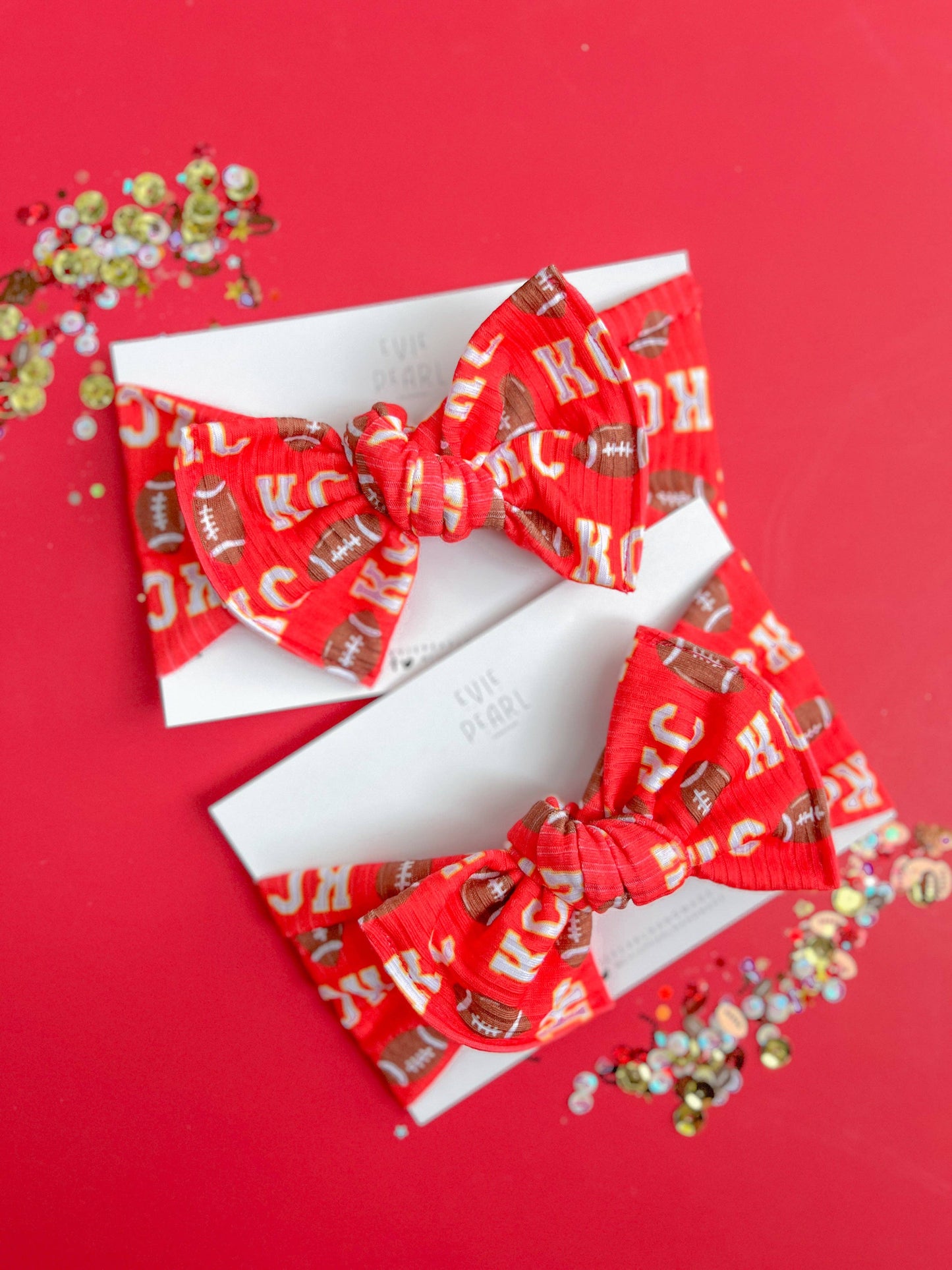 Red KC Football Baby Bow Turban