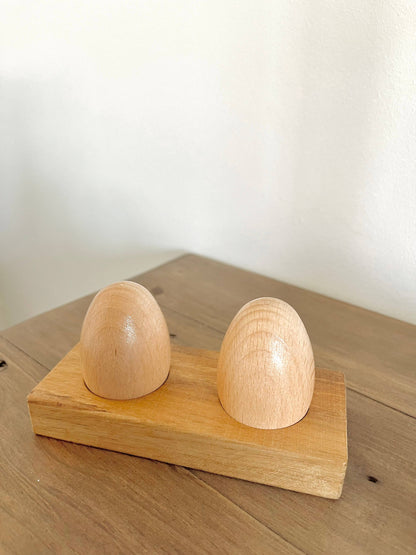 Wooden Egg Shakers with Stand