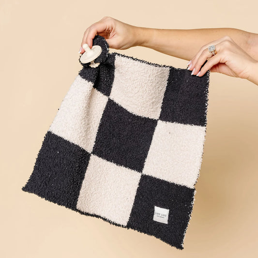 Chenille Lovey (Charcoal Check)