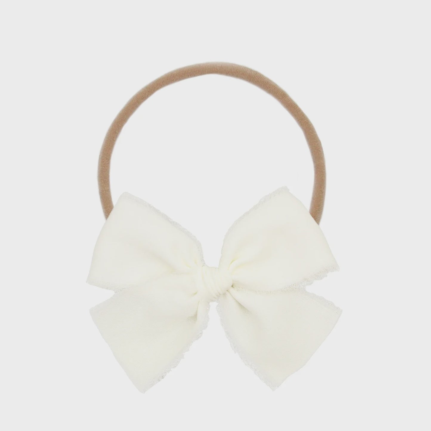 Chiffon Bow Headband (Dove White)