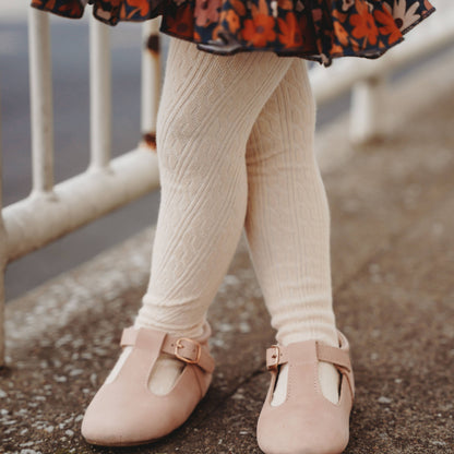 Cable Knit Tights - Vanilla