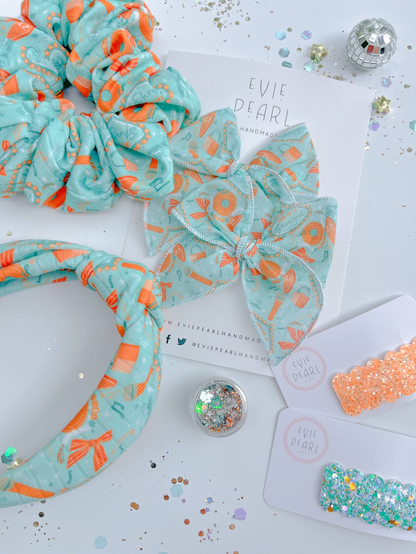 Orange Glitter Snap Barrette