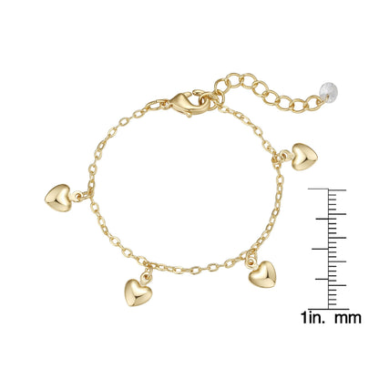 Heart Charm Bracelet - Gold (Baby)