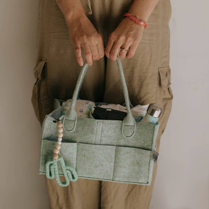 Diaper Caddy in Sage Green