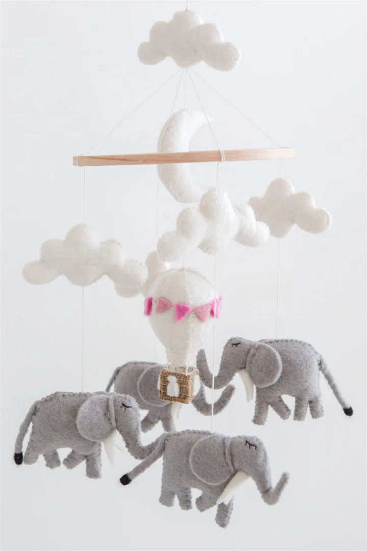 Elephant Mobile (w/ Pink Stars)