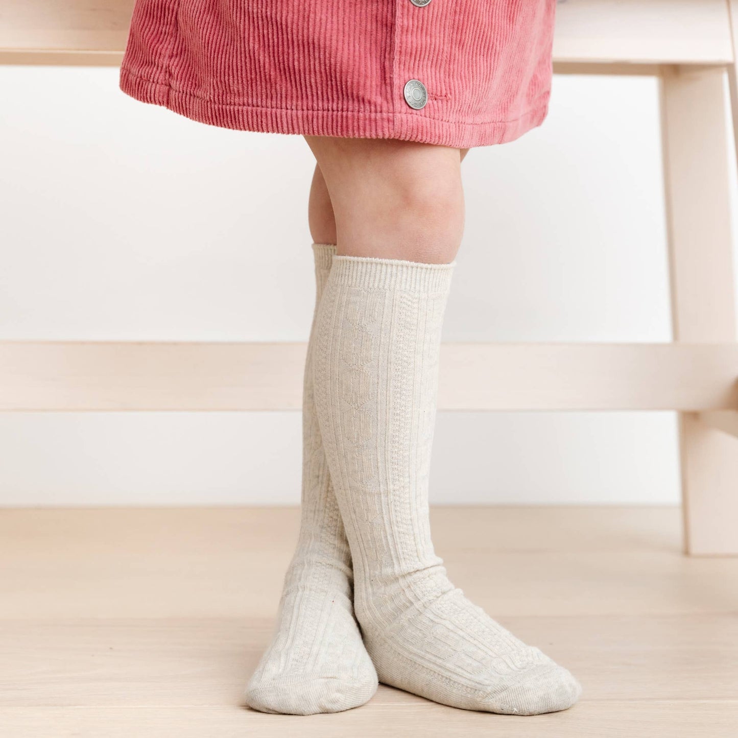 Cable Knit Knee High Socks