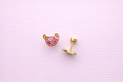 Screw-On Back Earrings (18K Gold Plated)