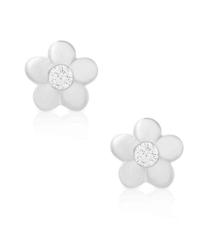 Flower CZ Stud Earrings