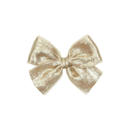 Gold Chiffon Bow Clip