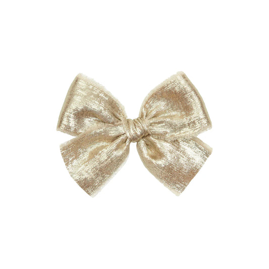 Gold Chiffon Bow Clip