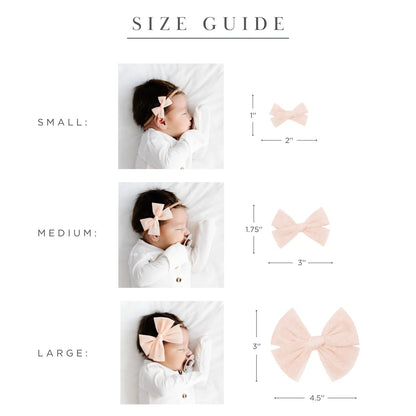 Linen Bow Headband  (Oatmeal Chambray)