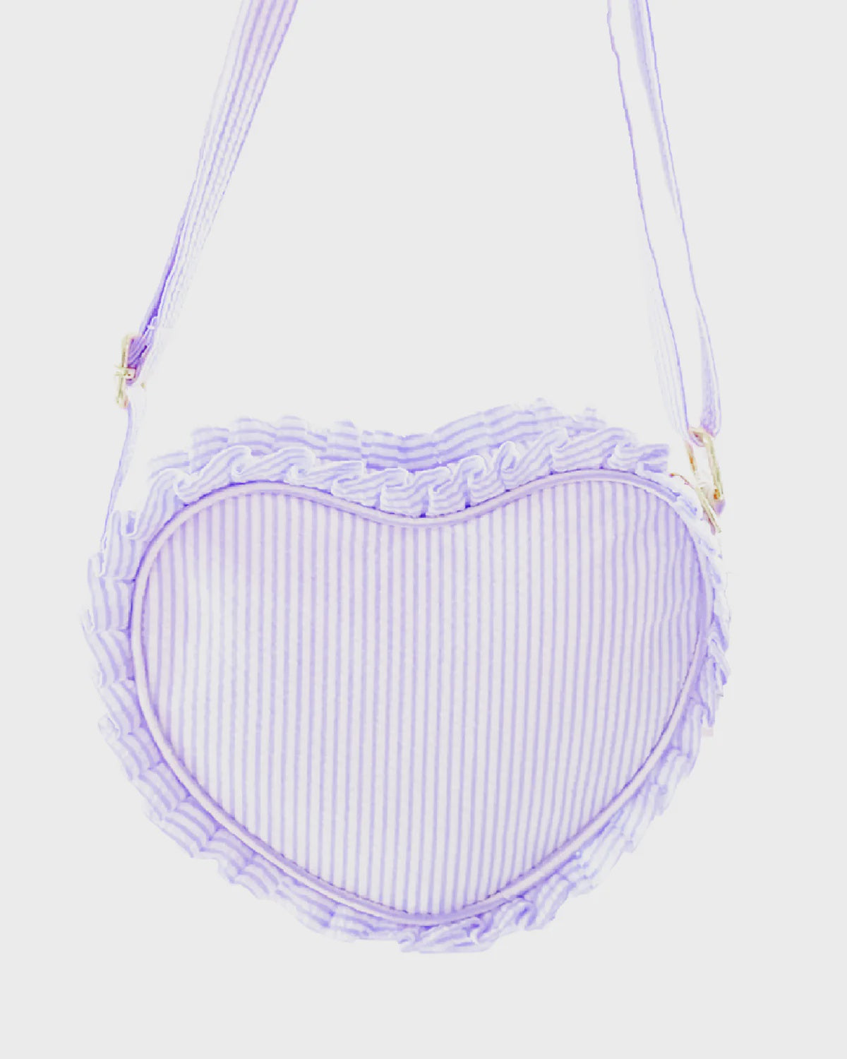 Lavender Seersucker Heart Purse