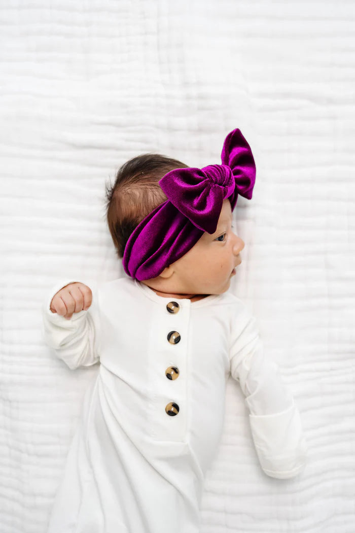 Velvet Knot Headband (Magenta)