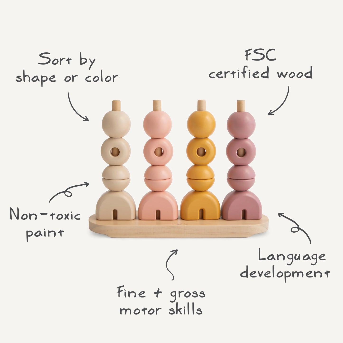 Wooden Multi Shape Stacker (Sunrise)
