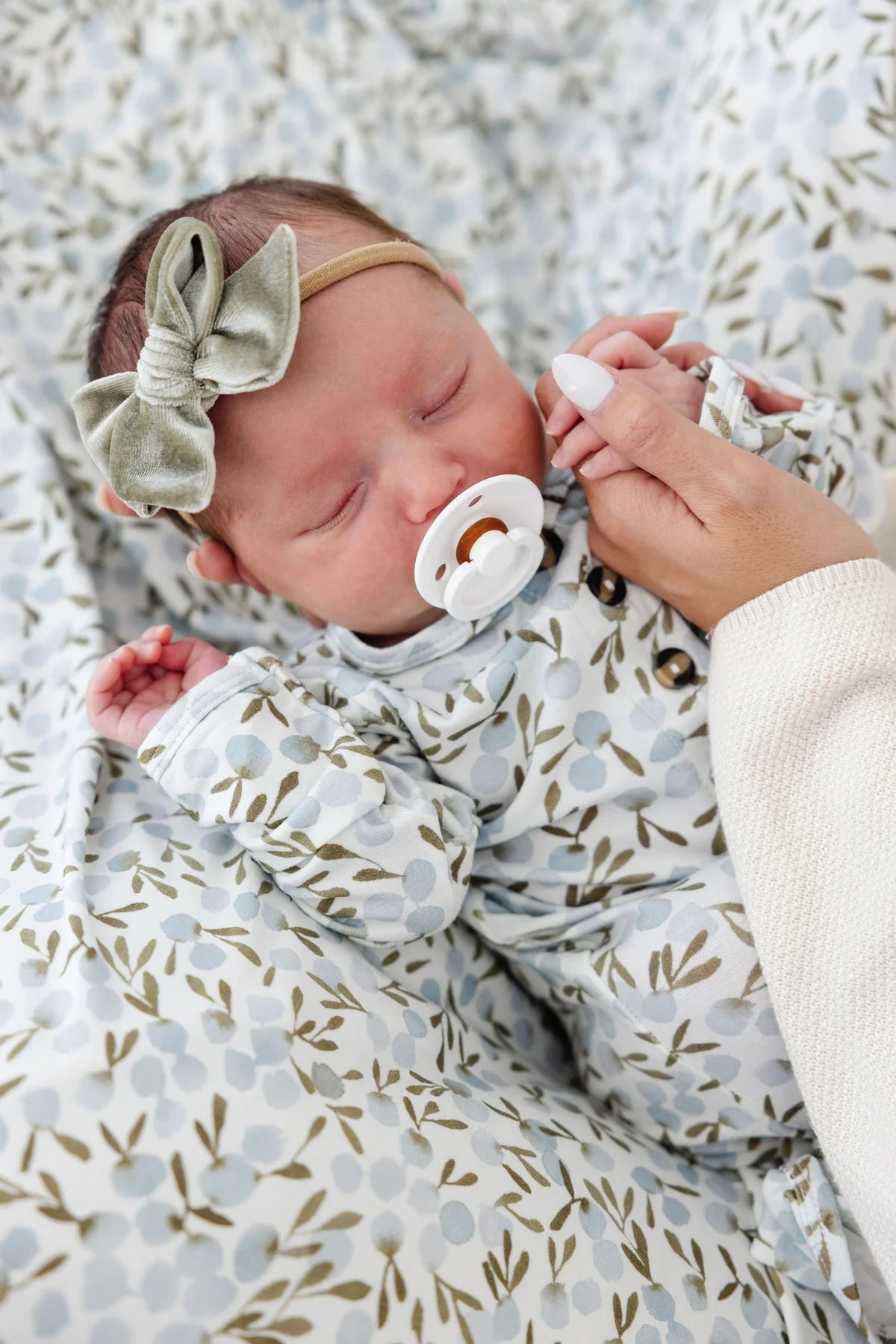 Velvet Bow Headband (Pewter)