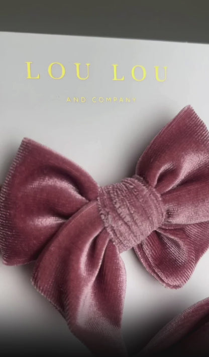Velvet Bow Headband (Rose)