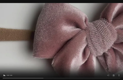 Velvet Bow Headband (Mauve)