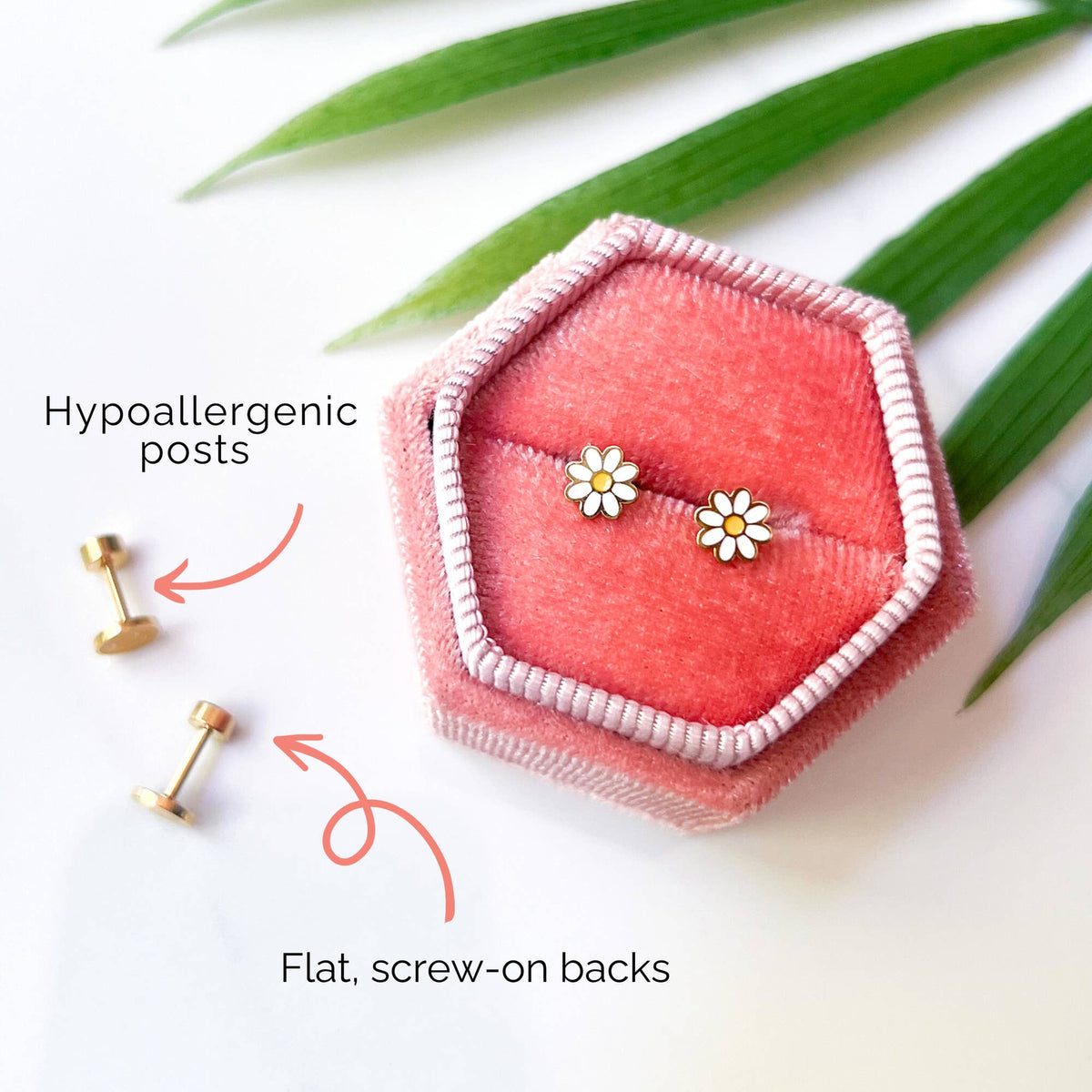 Screw-On Back Earrings (18K Gold Plated)
