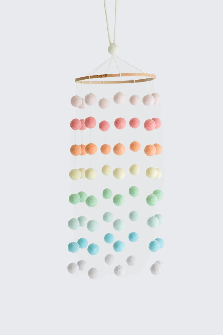 Long Pom Pom Rainbow Mobile