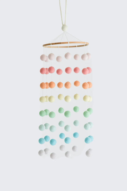 Long Pom Pom Rainbow Mobile