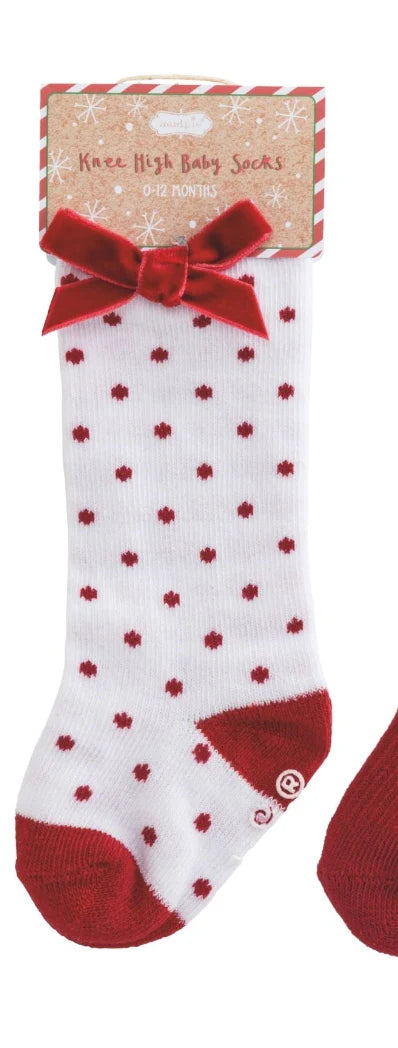 Tall Christmas Bow Socks