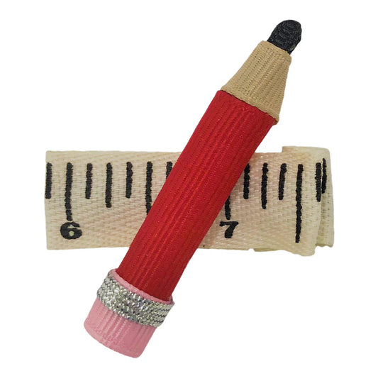 Red Pencil Hair Bow Sculpture