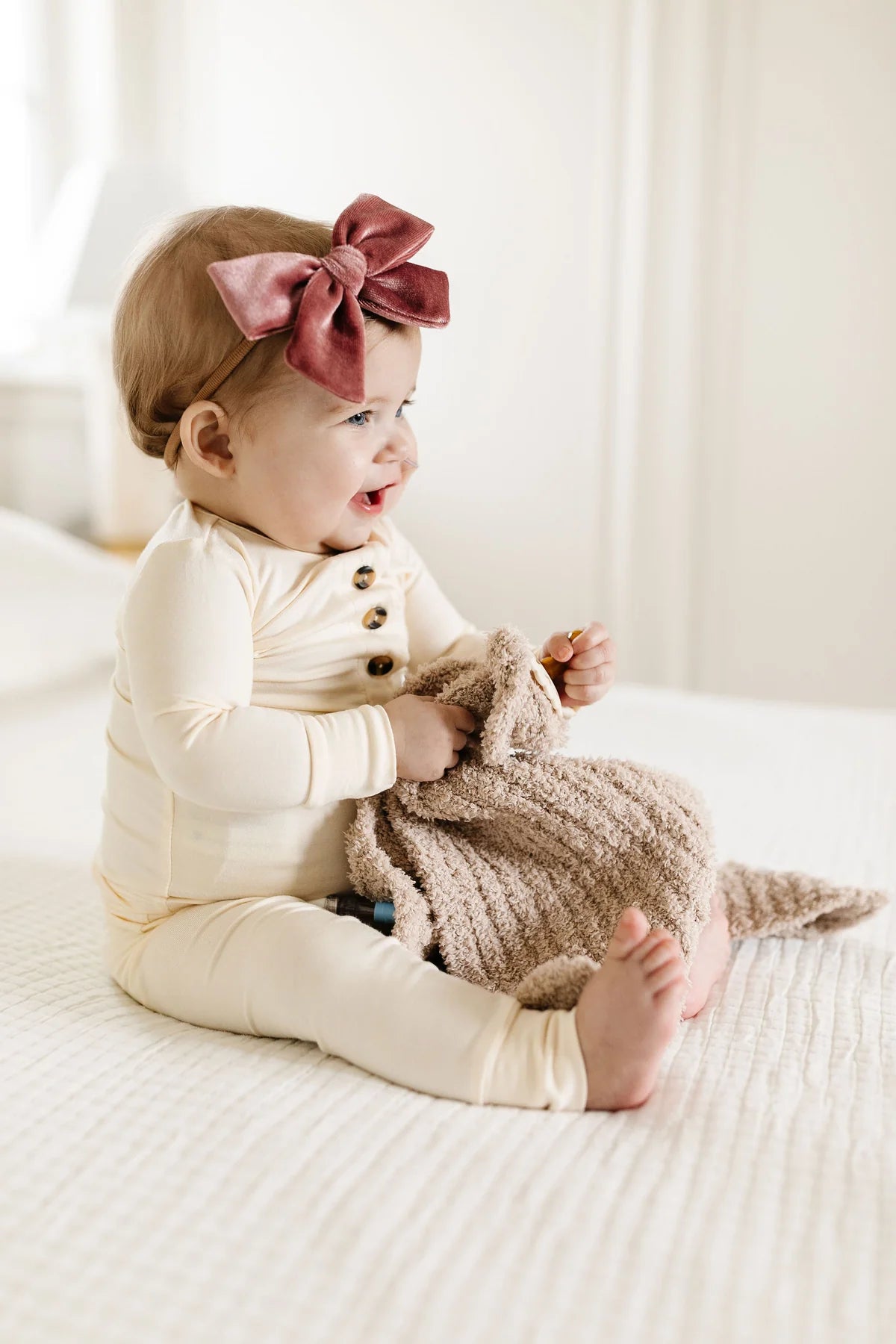 Velvet Bow Headband (Rose)