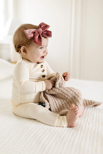 Velvet Bow Headband (Rose)