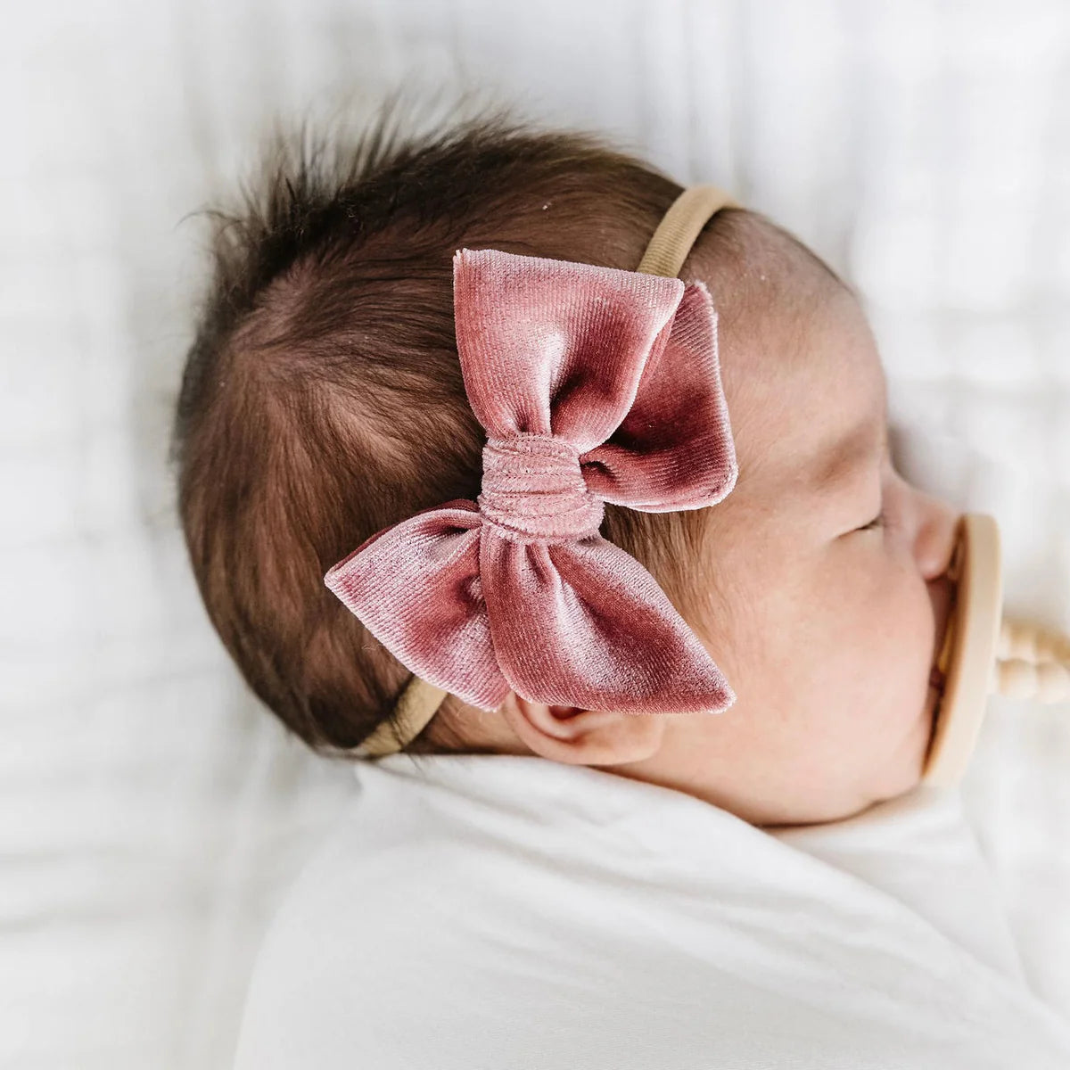 Velvet Bow Headband (Rose)