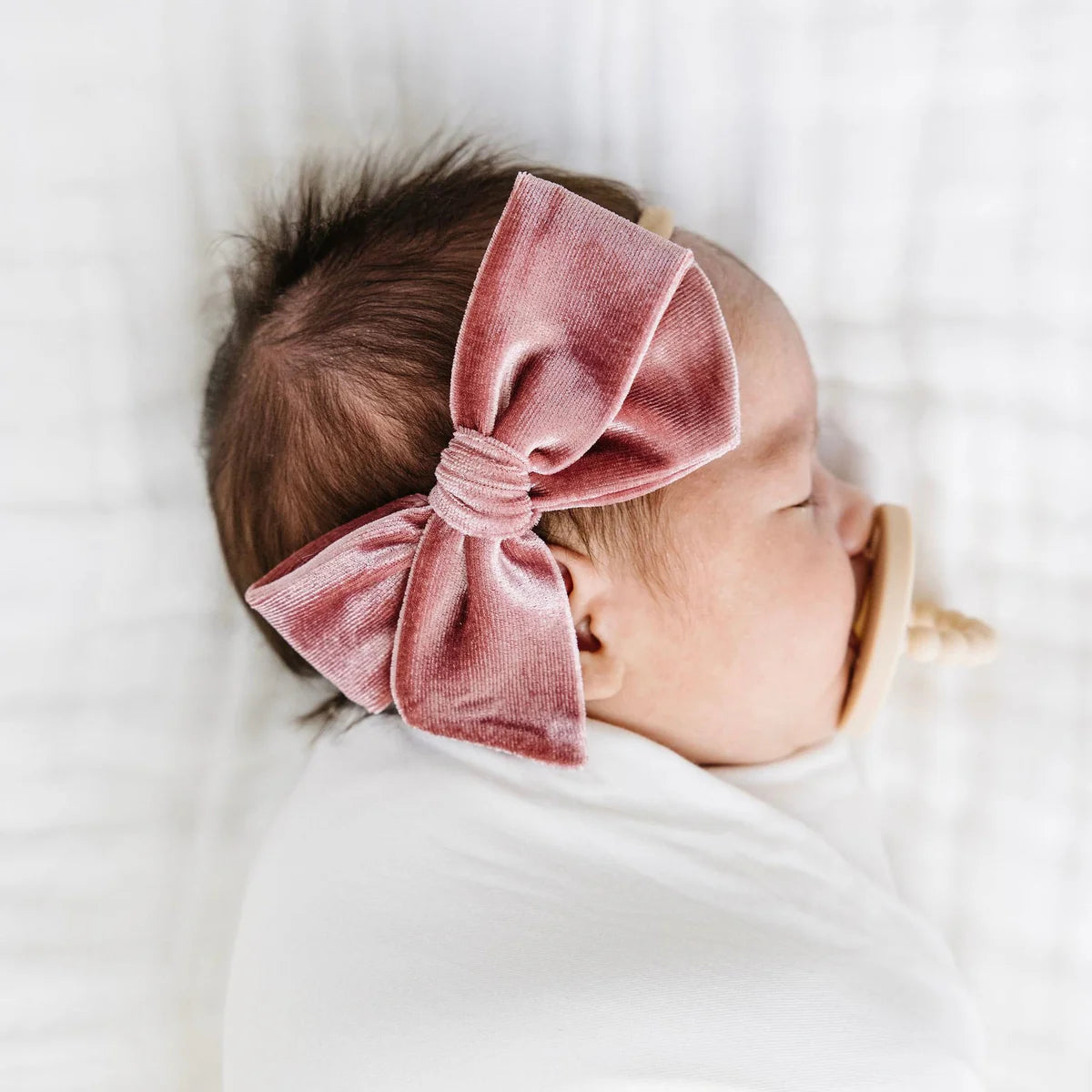 Velvet Bow Headband (Rose)