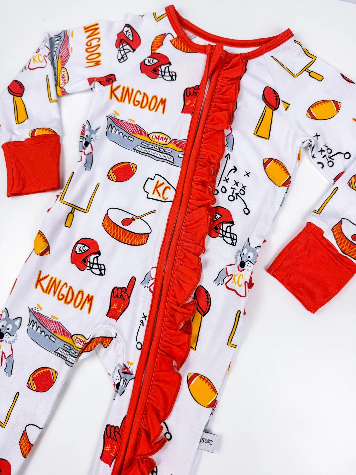 Kingdom Print Ruffle Zip