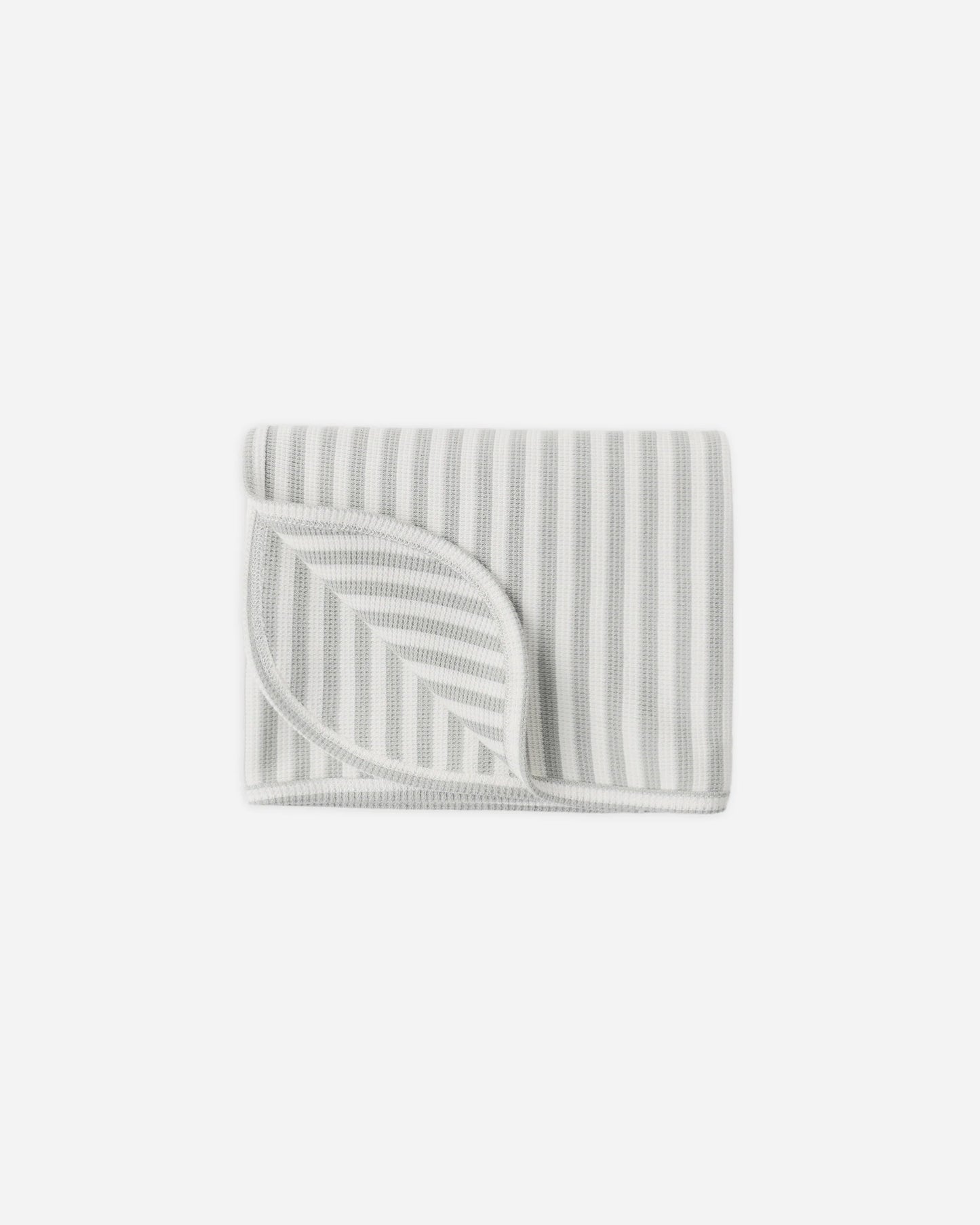 WAFFLE BABY BLANKET SAGE STRIPE