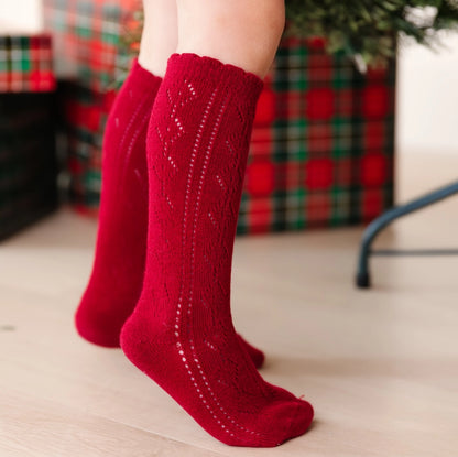 Scalloped Fancy Knee High Socks