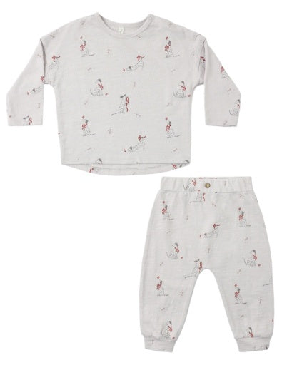 LONG SLEEVE TEE + PANT SET (DALMATIAN)