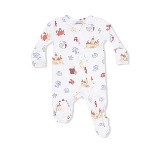 Sunny Sandcastles - 2 Way Zipper Footie