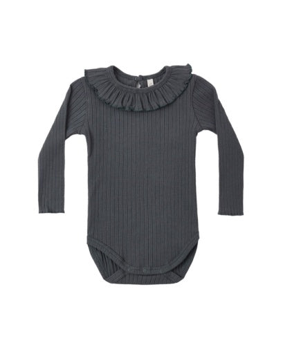 RUFFLE COLLAR BODYSUIT (MIDNIGHT)