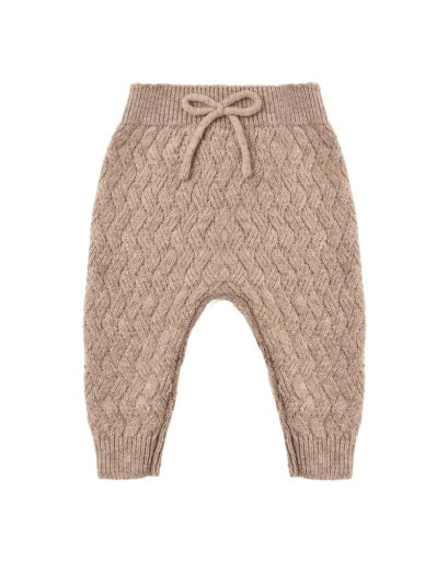 KNIT PANT HEATHERED ALMOND